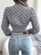 Melanie | Textured Cropped Sweater