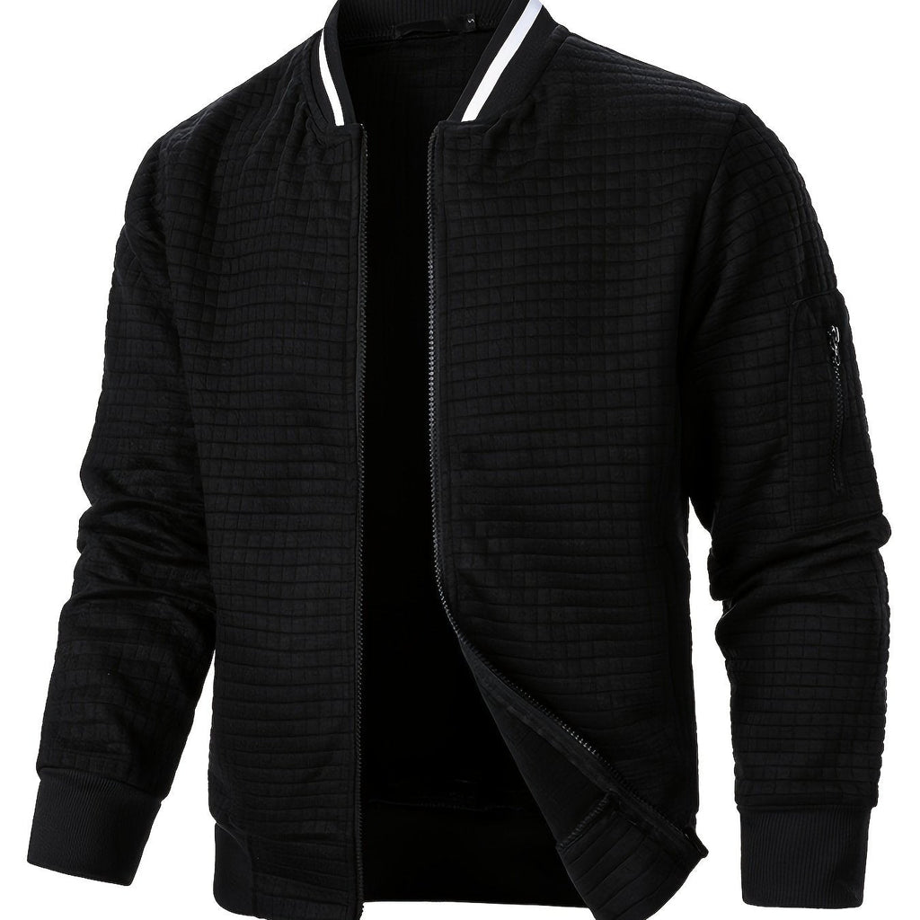Raymond | Textured Zip-Up Bomber Jacket