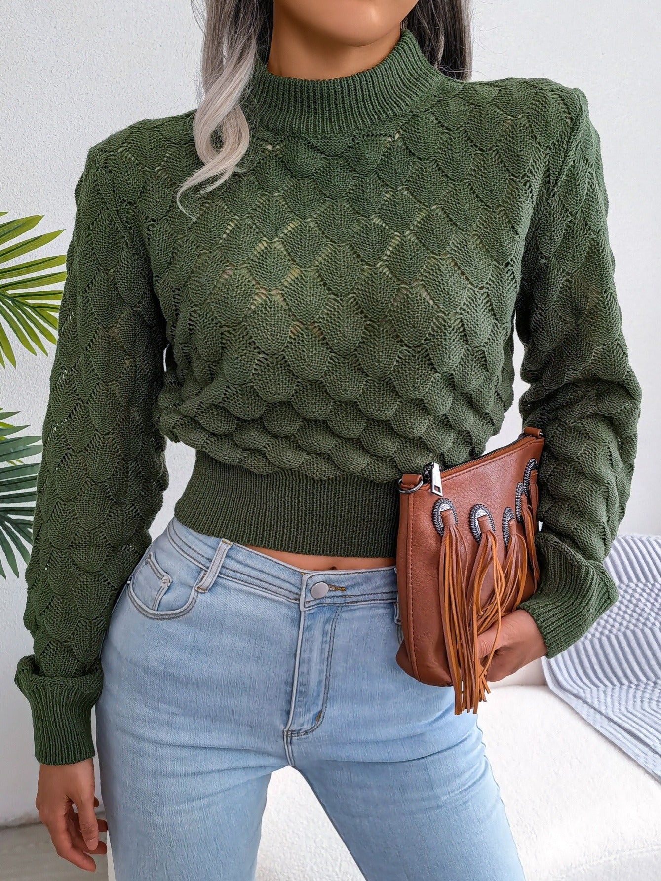 Melanie | Textured Cropped Sweater