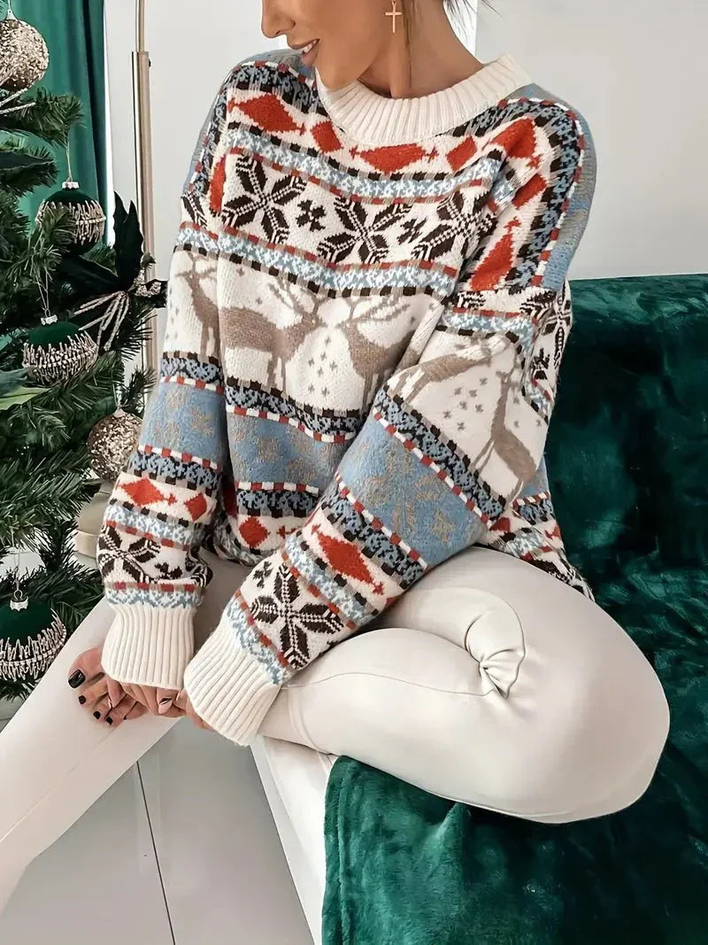 Festive Knit Sweater | Nordic Pattern | Relaxed Fit | Winter Style
