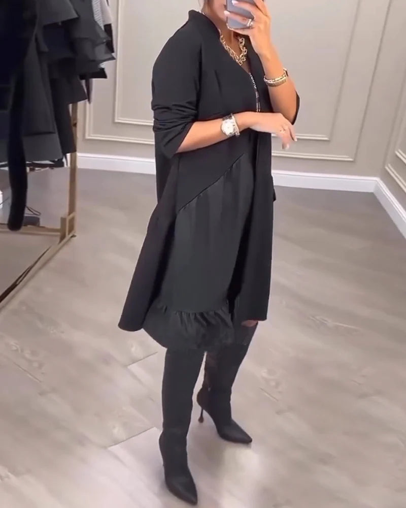 Jovianne - Elegant Women's V-Neck Dress