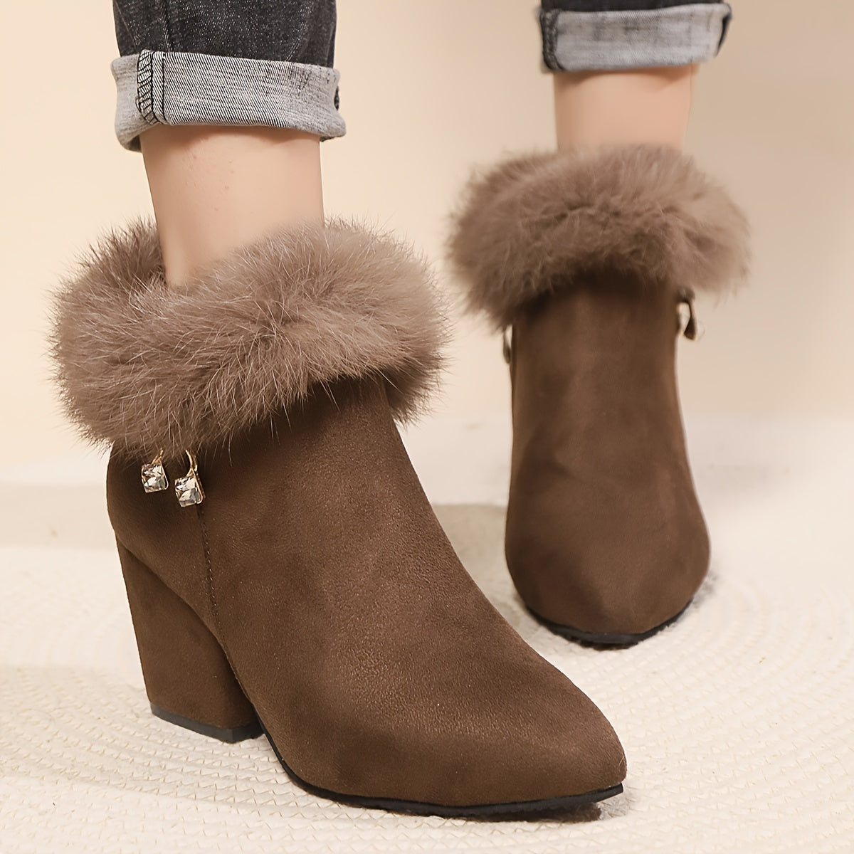 Frances | Warm Block-Heel Ankle Boots