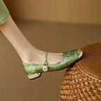 Camille | Vintage Braided Pearl Strap Shoes