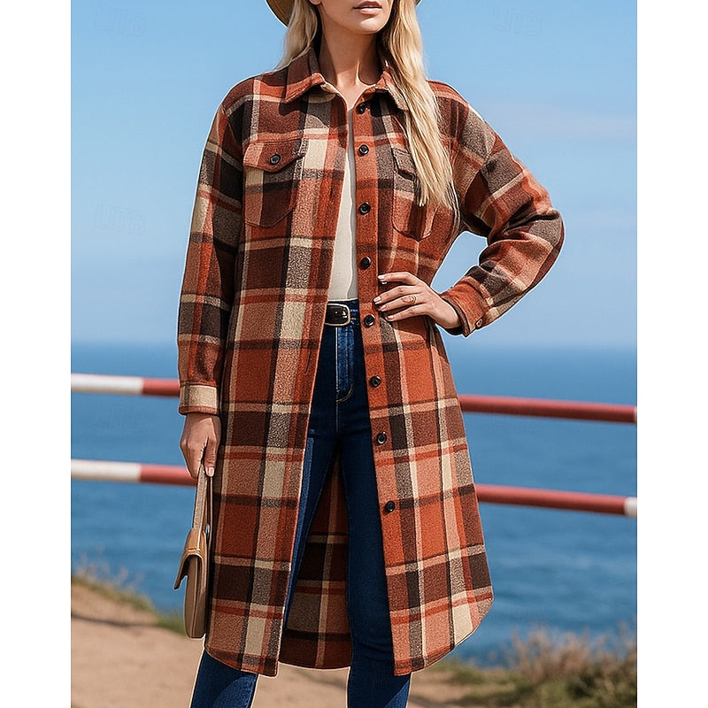 Juniper | Longline Checked Coat