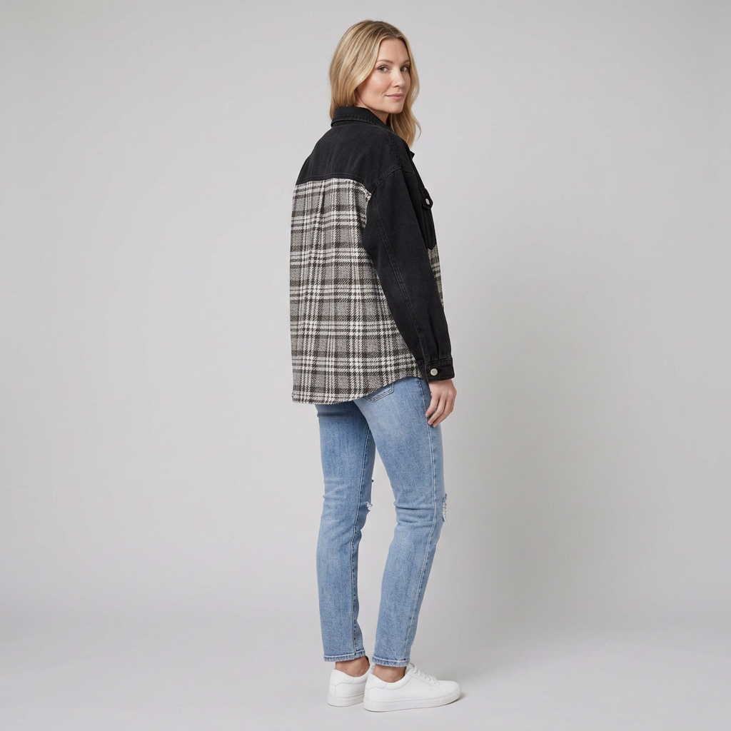 Viora Denim Jacket zwart - zijkant