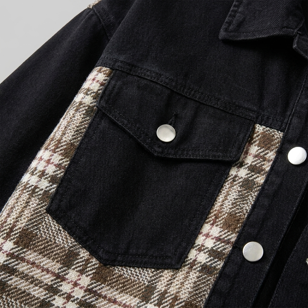 Viora Denim Jacket - detail drukknoop