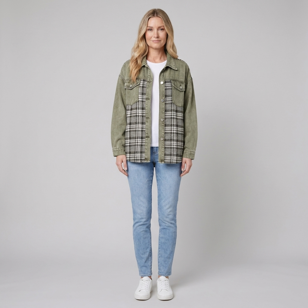 Viora Denim Jacket groen - model