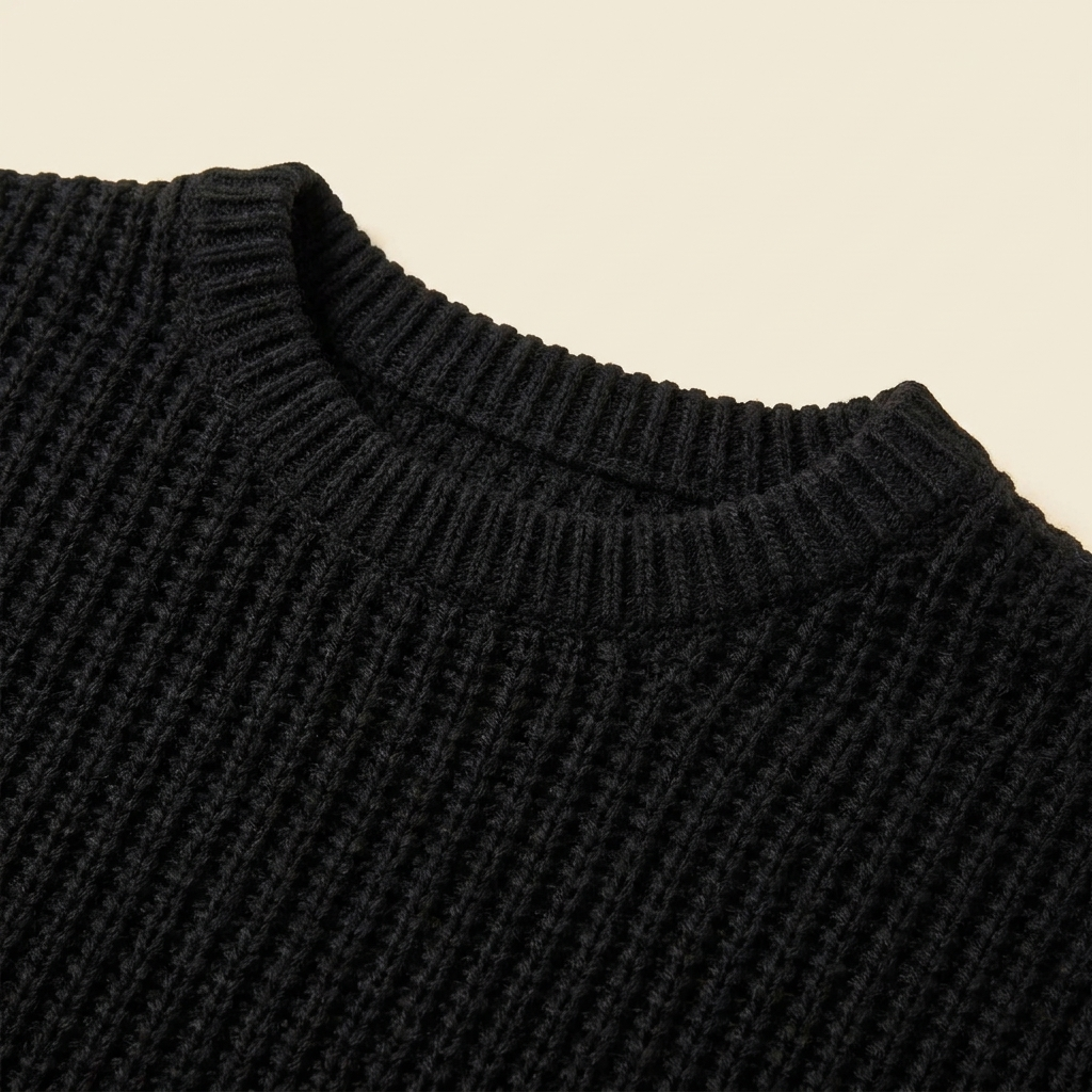 Vera Noir Kenton sweater neckline knit detail