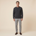 Vera Noir Kenton waffle-knit sweater in charcoal grey, front view