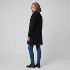Women's Long Coat, Single-Breasted, Notch Lapels, Button Front