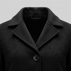 Women's Long Coat, Single-Breasted, Notch Lapels, Button Front