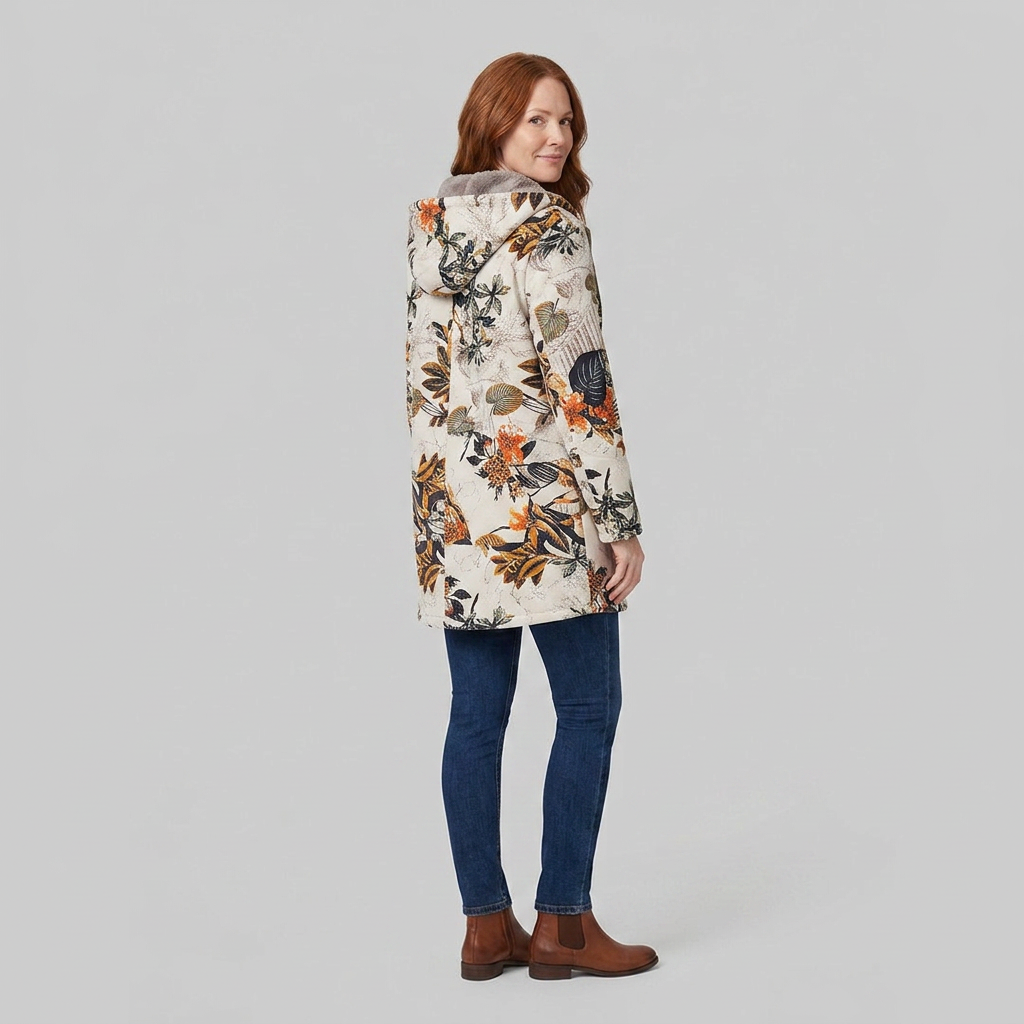 Flora floral winter parka, blue