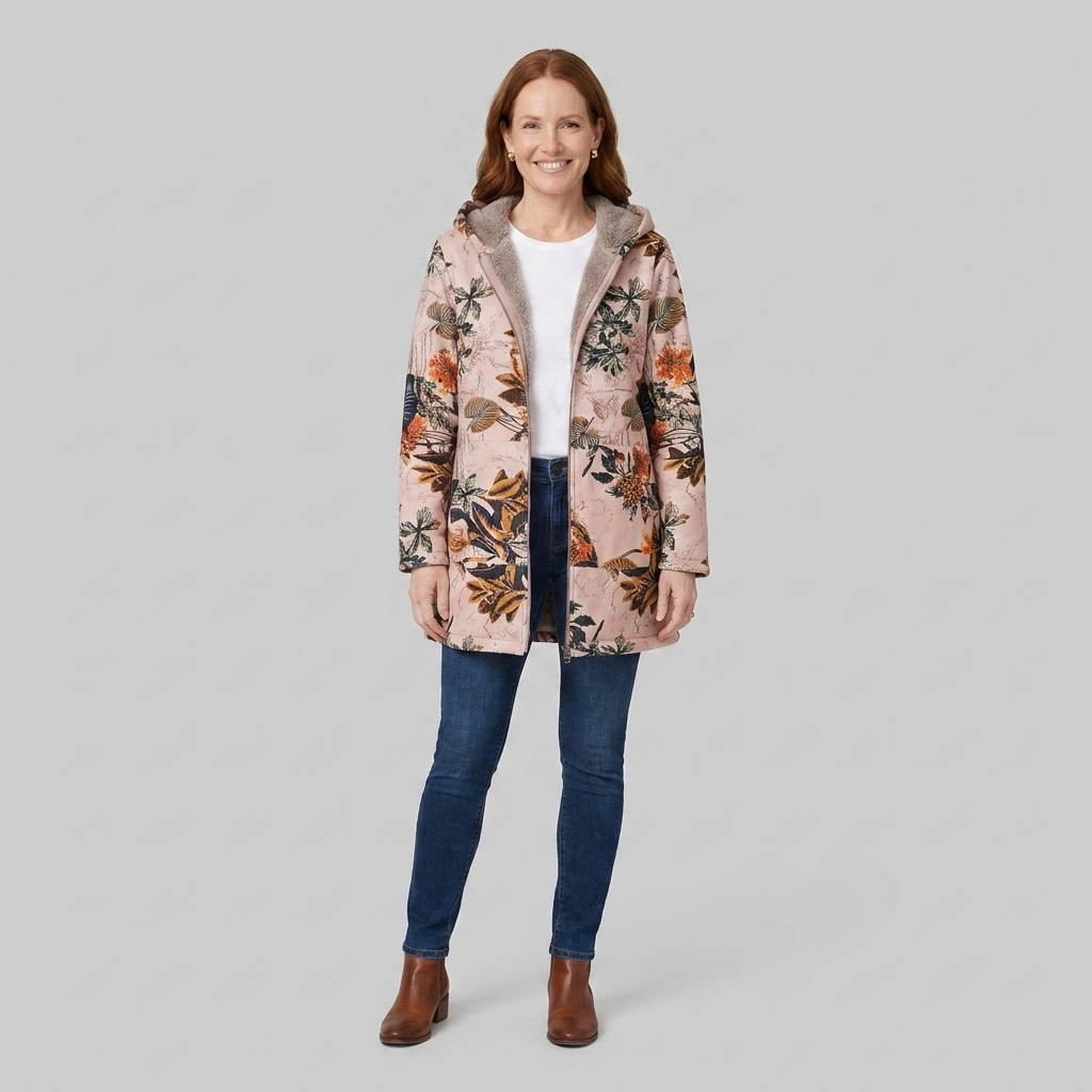 Flora floral winter parka, back