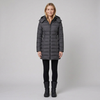 Lady hooded winter coat, gray