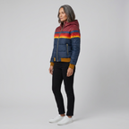 Marietta rainbow-stripe hooded puffer jacket, side