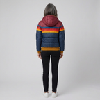 Marietta rainbow-stripe hooded puffer jacket, back