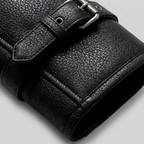 Women's 3/4 Leather Coat - Tailored, Black
