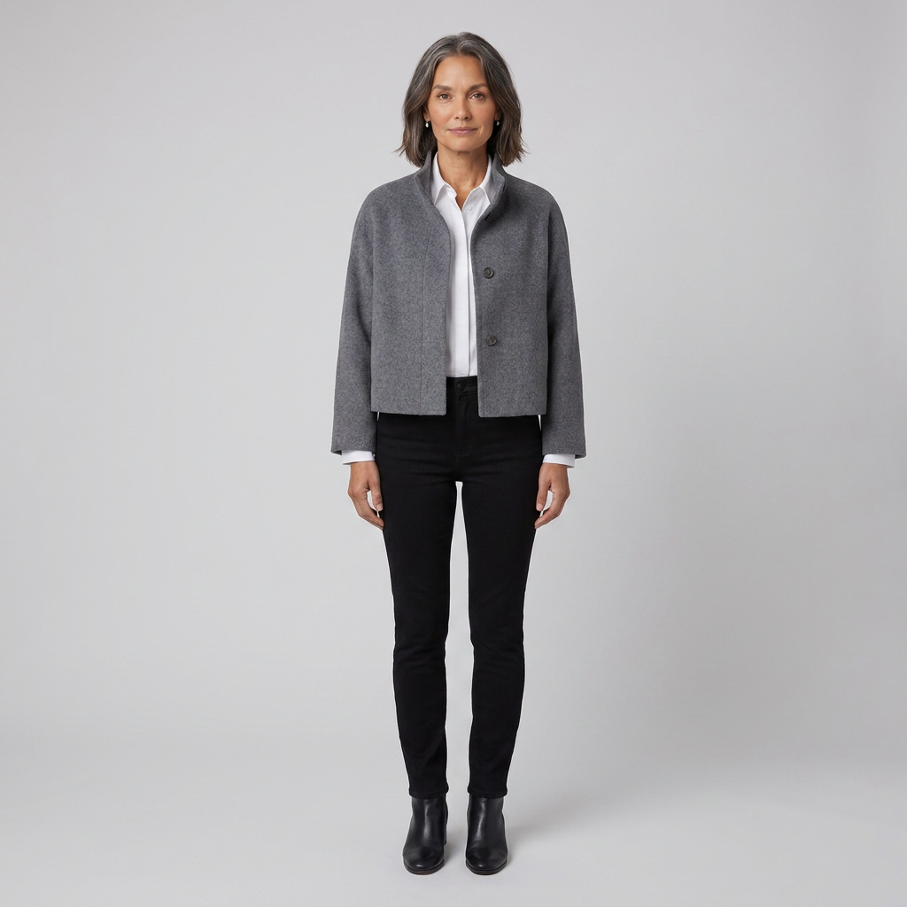 Judith royal purple snap jacket, gray