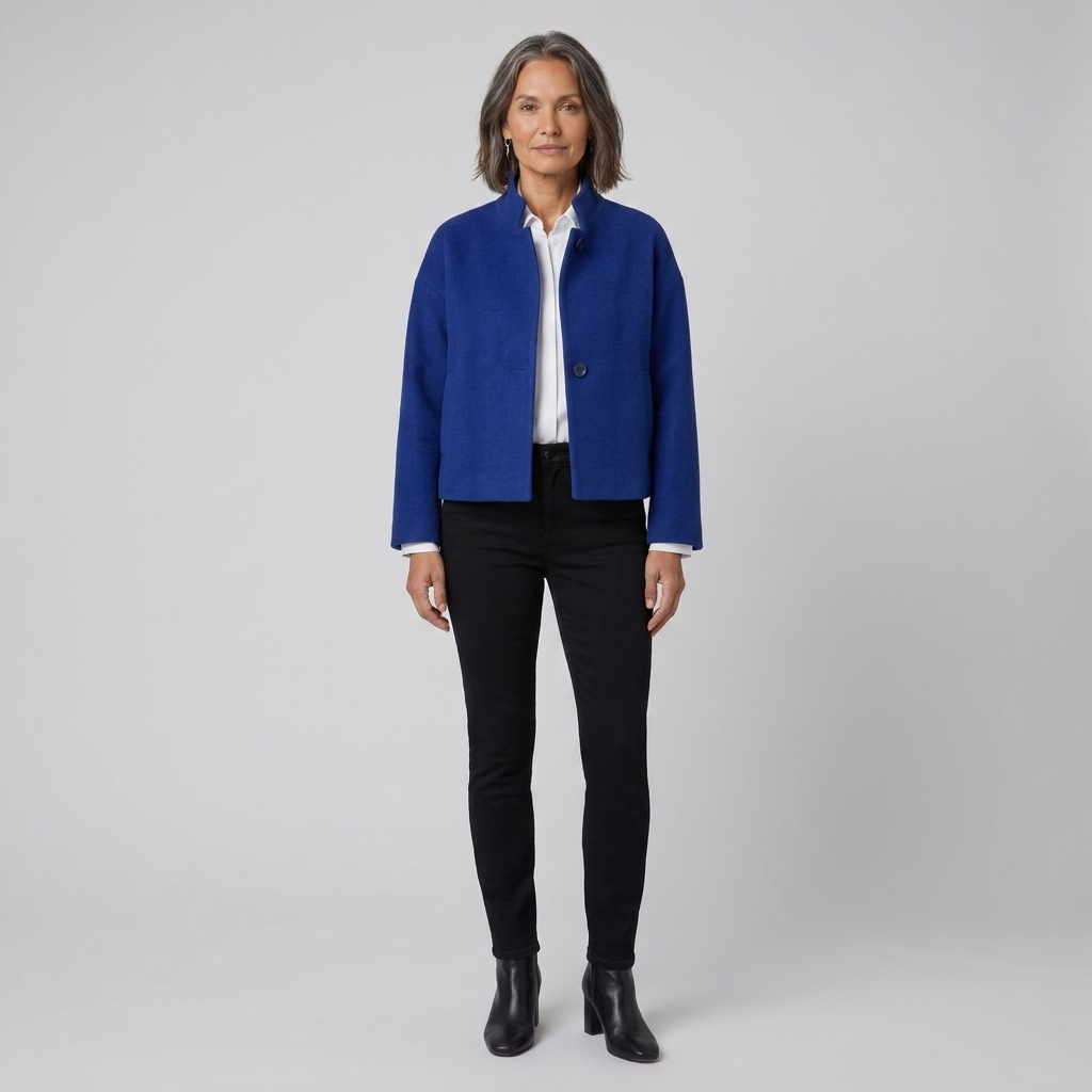Judith royal purple snap jacket, blue
