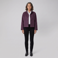 Judith royal purple wool-blend snap jacket, front view