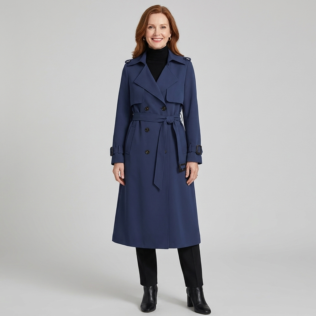 Dalia maxi trench navy front