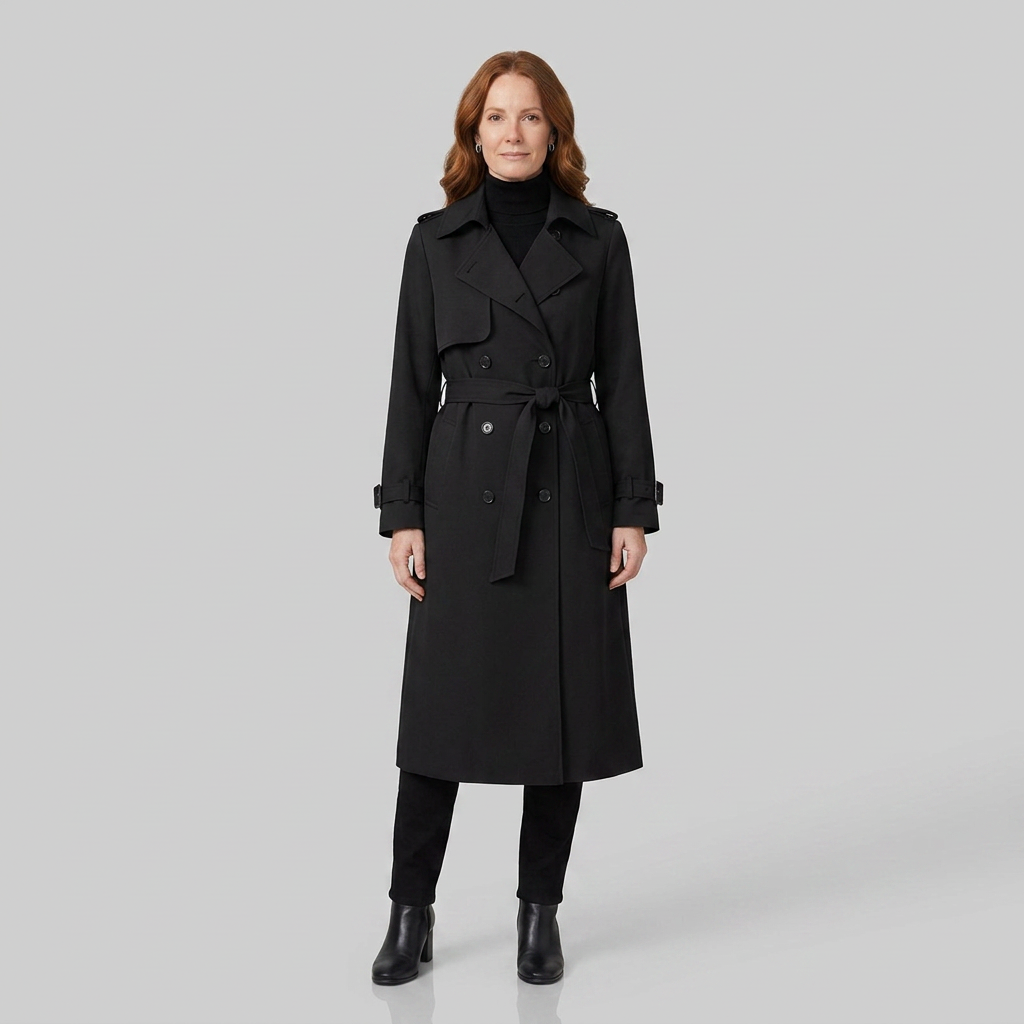 Dalia maxi trench black front