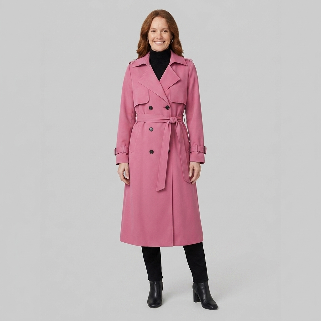 Dalia maxi trench pink front