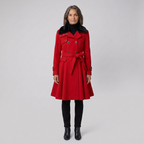 Nora wool trench red front