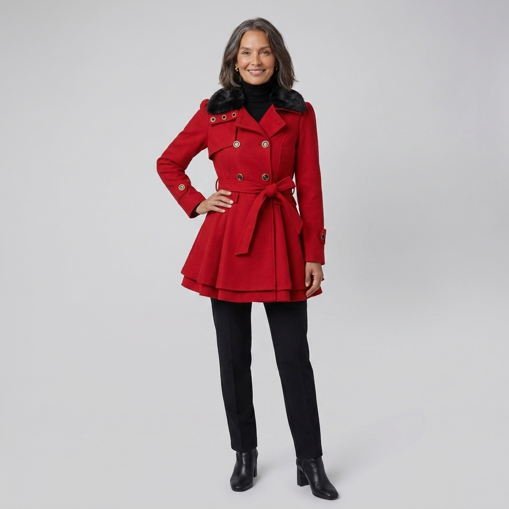 Nora wool trench pose