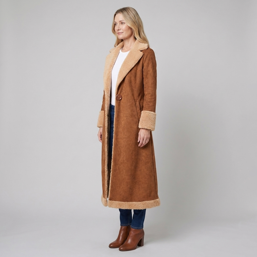 Jovia suede coat side
