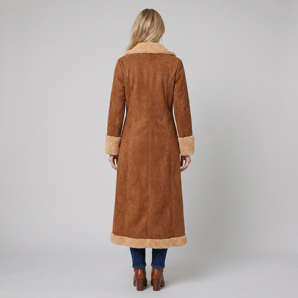 Jovia suede coat back