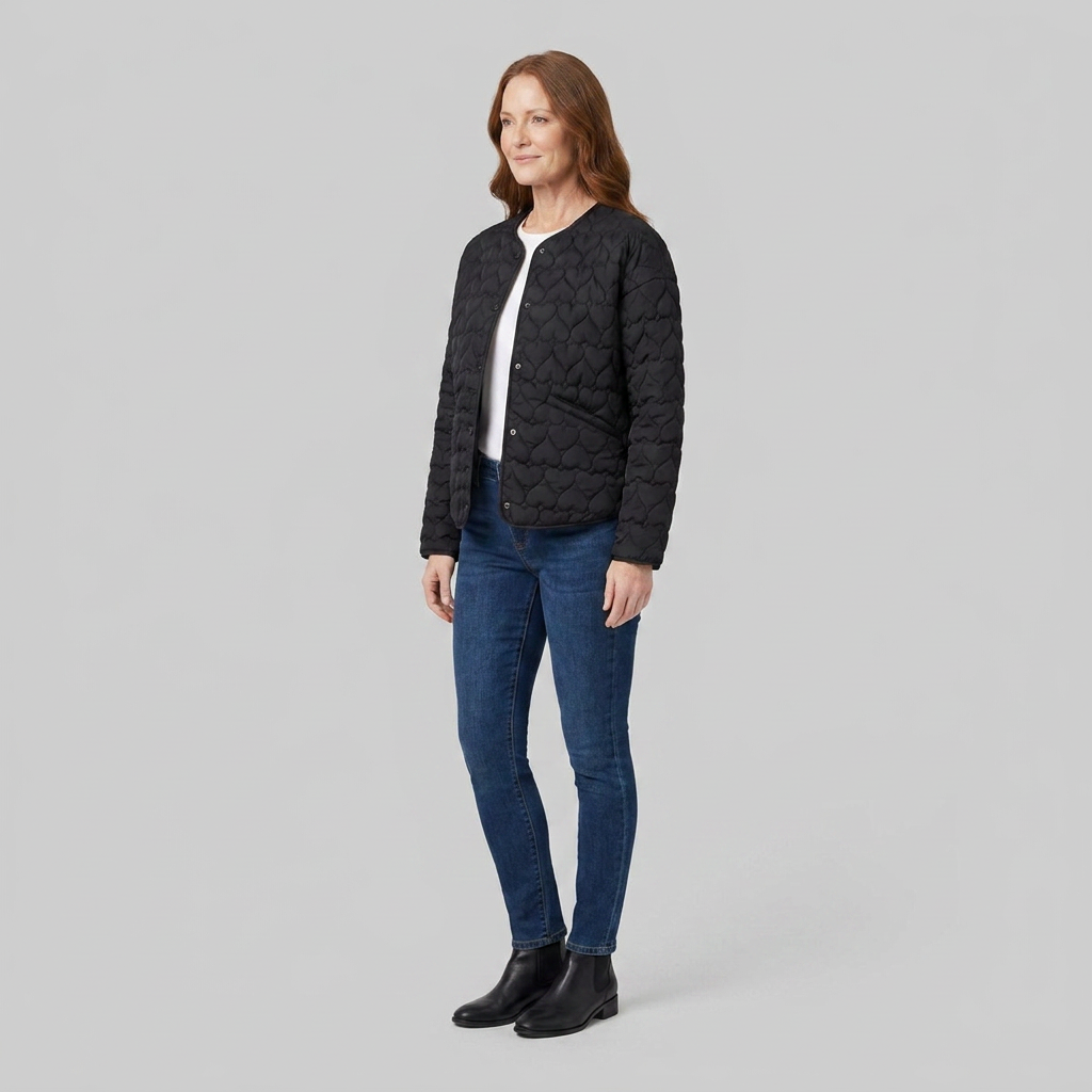 Women's Quilted Jacket – Lightweight, Collarless