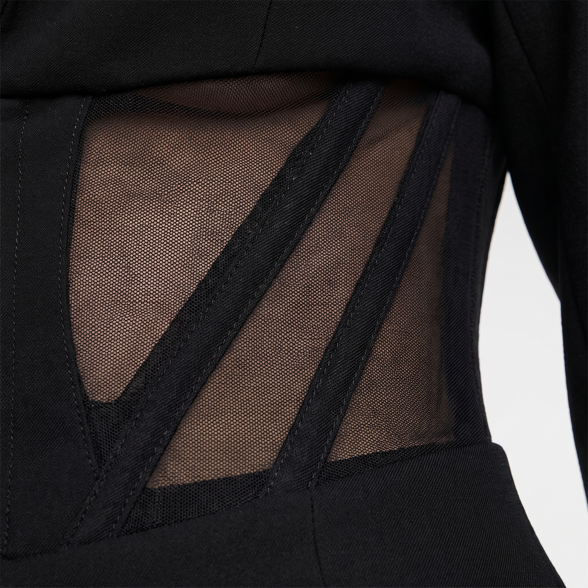 Sheer-Panel Blazer Suit - Women's Sculpted Blazer Set