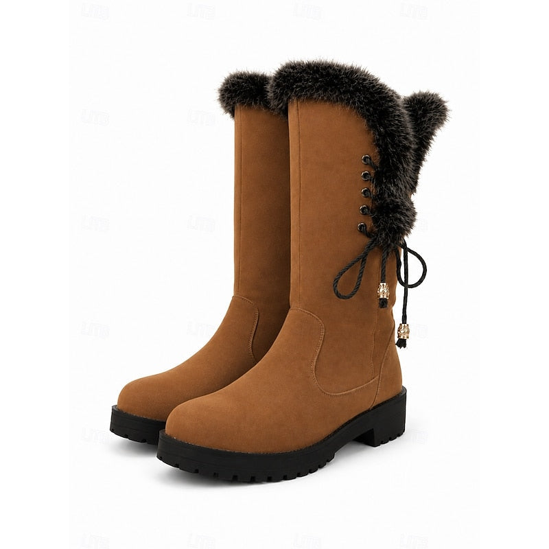 Adriana | Fur-Trimmed Knee-High Winter Boots