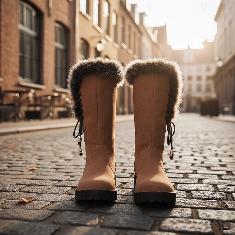 Adriana | Fur-Trimmed Knee-High Winter Boots