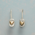 Heart Earrings with silver and gold