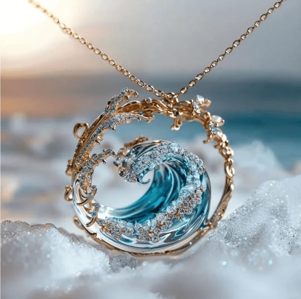 Kara Ocean Necklace featuring an elegant maritime design crafted from premium stainless steel, showcasing a stylish ocean-inspired aesthetic perfect for any occasion. - 1