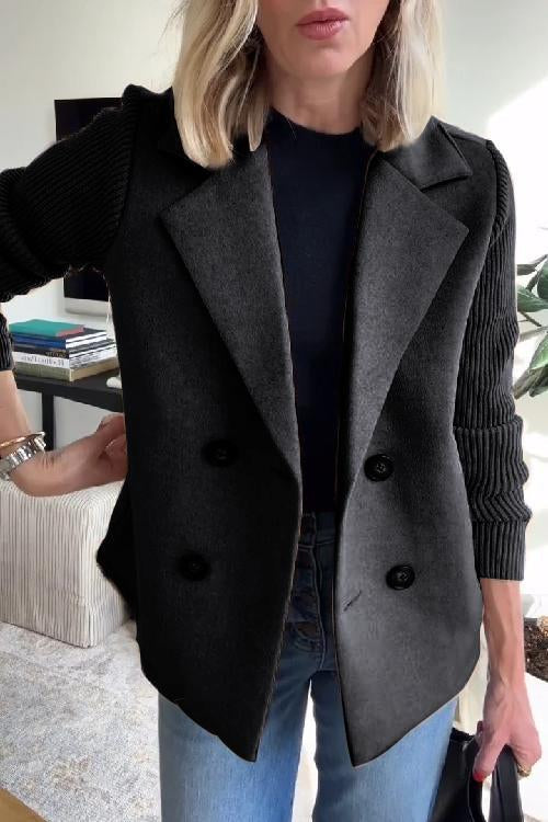 Zayna™ | Elegant Knit-Sleeve Jacket