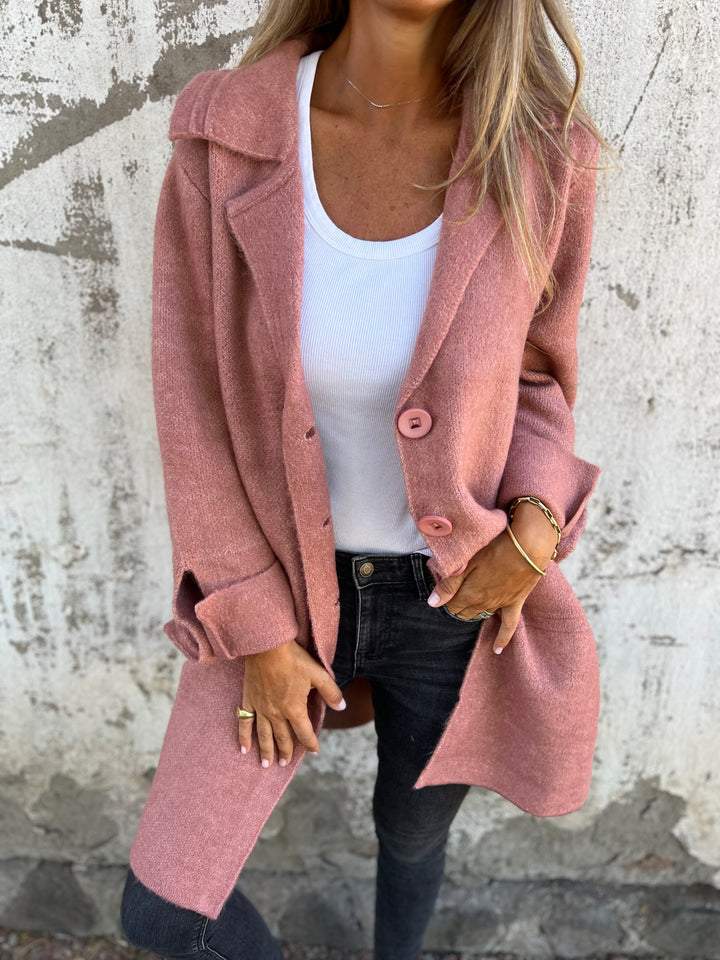 Baylea | Casual Single-Breasted Wool Coat with Lapels