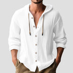 Callum | Solid Color Single Breasted Long Sleeve Hoodie