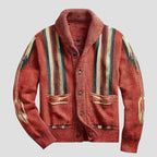 Adrian | Vintage Jacquard Lapel Knit Cardigan