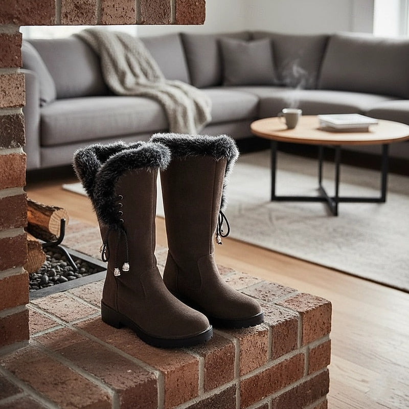 Adriana | Fur-Trimmed Knee-High Winter Boots