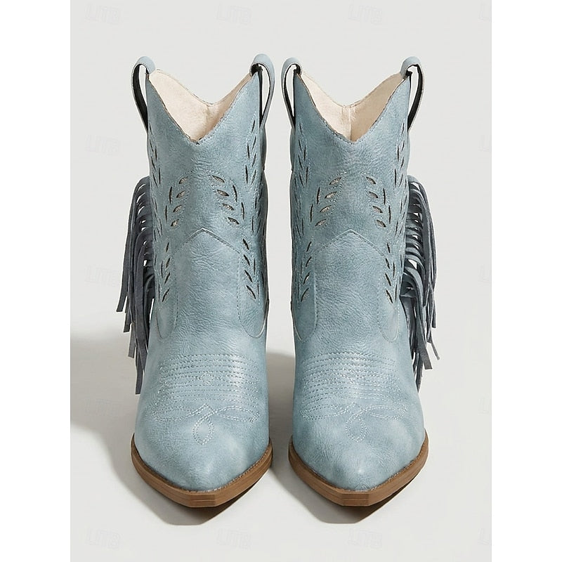 Corinne | Tasseled Western Ankle Boots