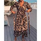 Marguerite - Leopard Print V-Neck Dress