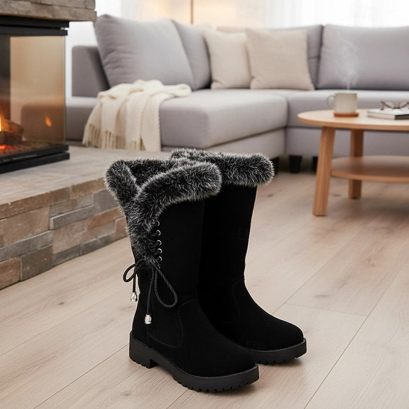 Adriana | Fur-Trimmed Knee-High Winter Boots