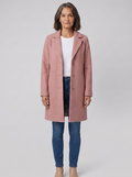 Women's Long Coat, Single-Breasted, Notch Lapels, Button Front