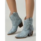 Corinne | Tasseled Western Ankle Boots