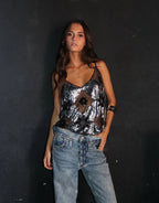 Lena | Glitter Top with Pearls