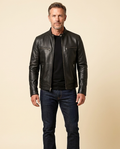 Maverick leather jacket, vintage patina, brown