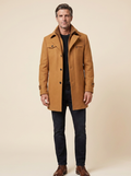 Nelson brown wool-blend overcoat